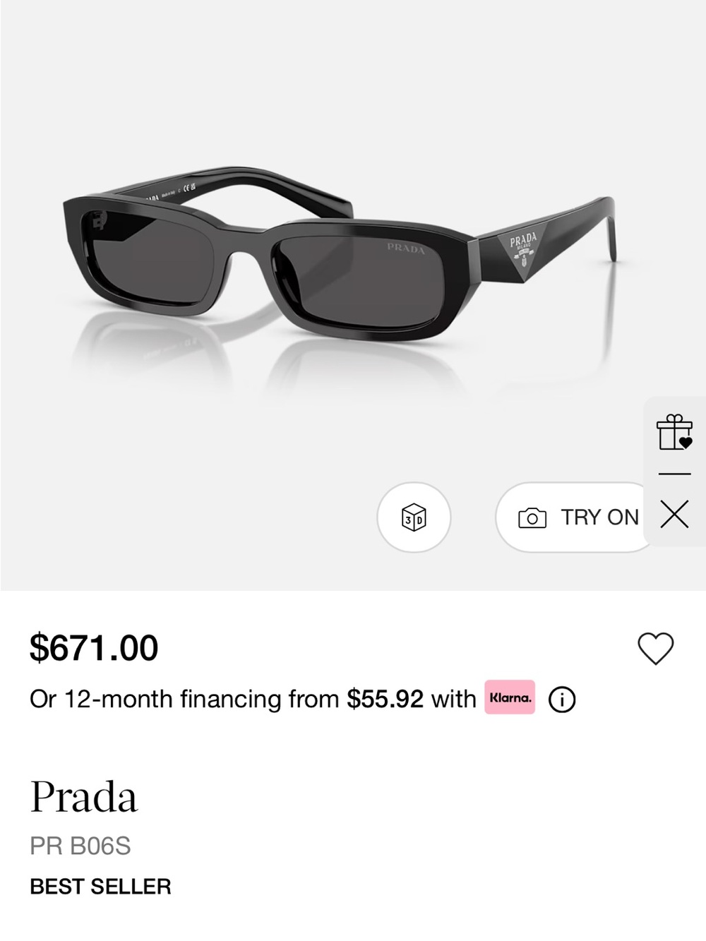 NEW Prada Black Sunglasses